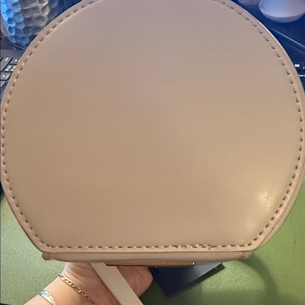 House of Harlow 1960 Woven Beige and White Cylinder Bag